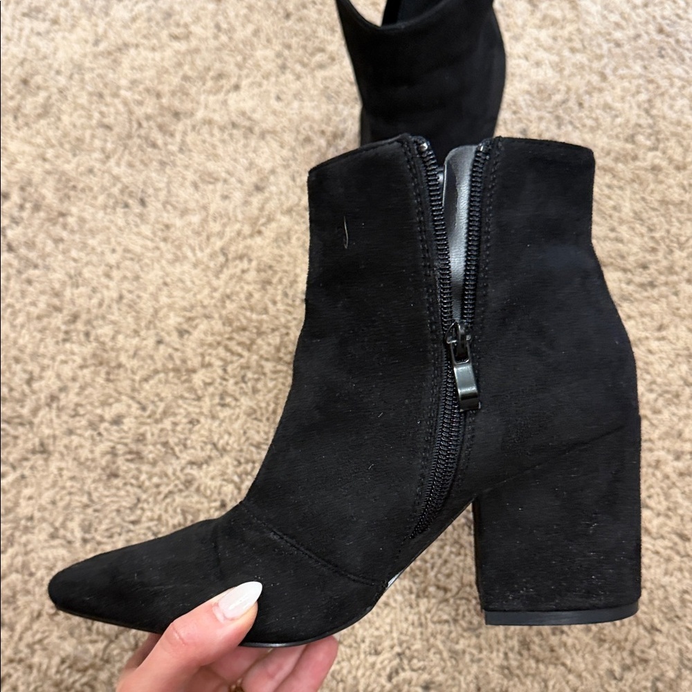 ASOS Black Suede Ankle Booties